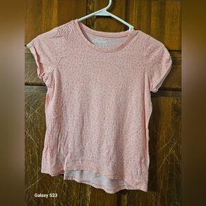 Osh Kosh Sz 12 Girls Pink Cheetah Short Sleeve T-Shirt
